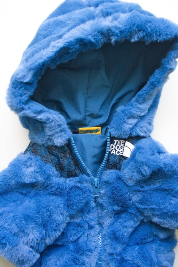 Blue Faux Fur Dog Coat