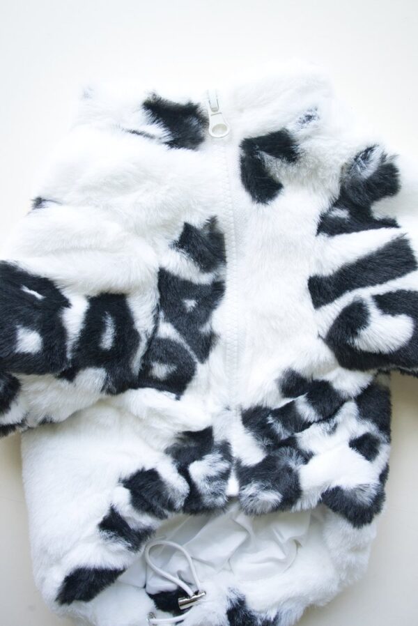 White Faux Fur Dog Coat